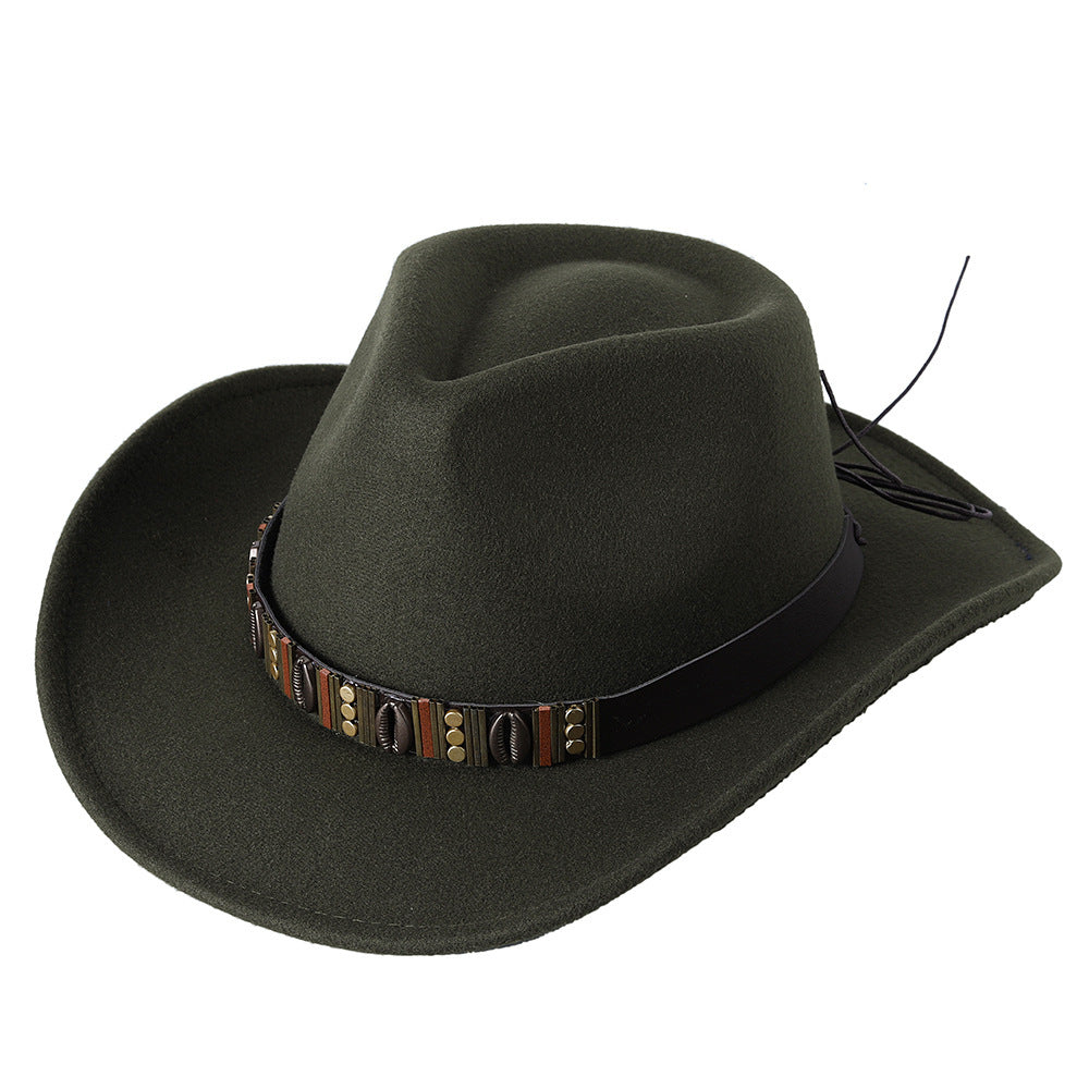 Woolen Hat Western Cowboy Top Hat Men'S