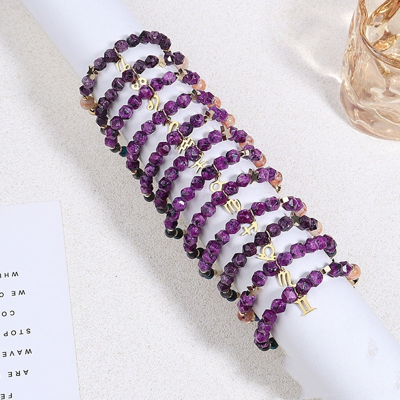 Twelve Constellations Bracelets Natural Stone Hemp Stone