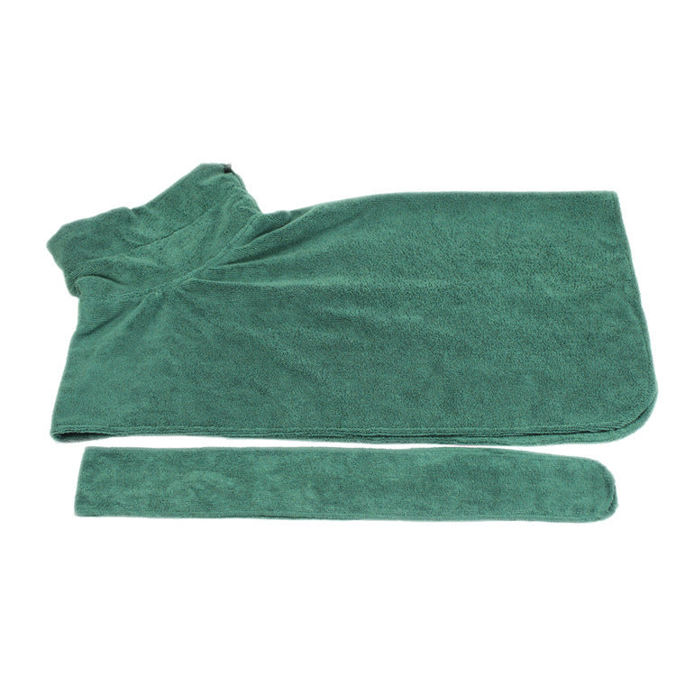 Absorbent Bathrobe With Waist-Wrapped Microfiber