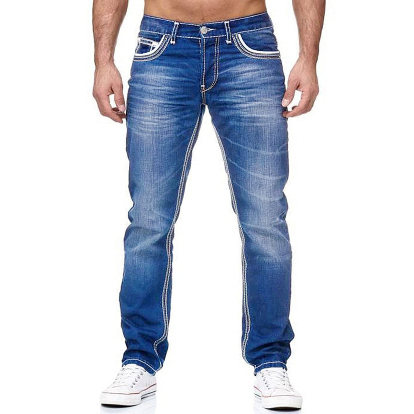 Men Jeans Straight Pants Business Casual Daily
