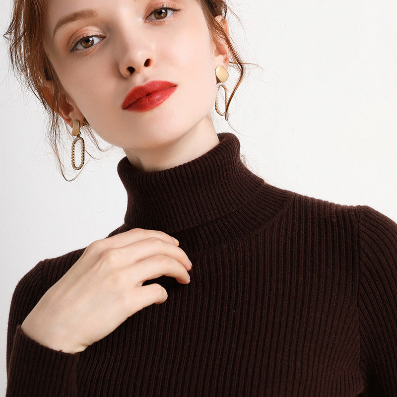 Sweater Women'S Turtleneck Pullover Slim Bottoming Shirt