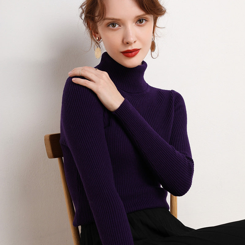 Sweater Women'S Turtleneck Pullover Slim Bottoming Shirt