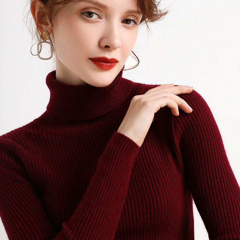 Sweater Women'S Turtleneck Pullover Slim Bottoming Shirt