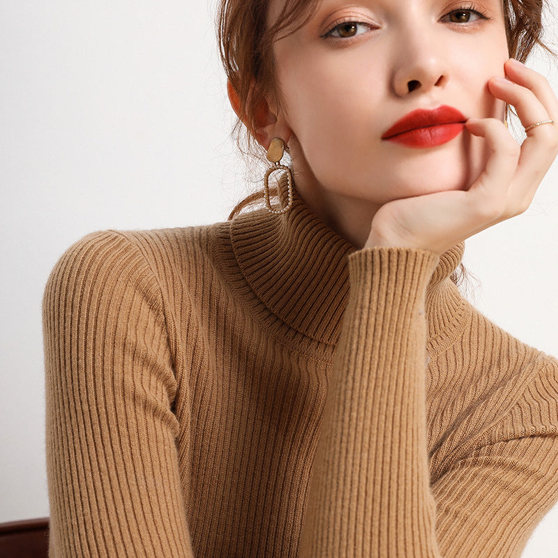 Sweater Women'S Turtleneck Pullover Slim Bottoming Shirt