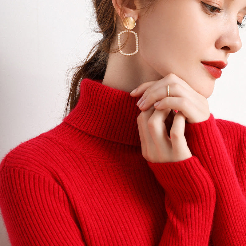 Sweater Women'S Turtleneck Pullover Slim Bottoming Shirt