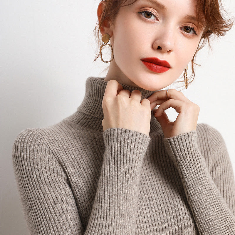 Sweater Women'S Turtleneck Pullover Slim Bottoming Shirt
