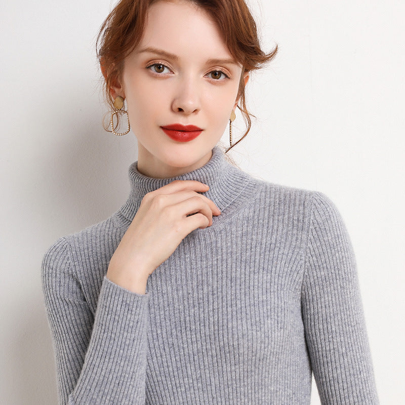 Sweater Women'S Turtleneck Pullover Slim Bottoming Shirt