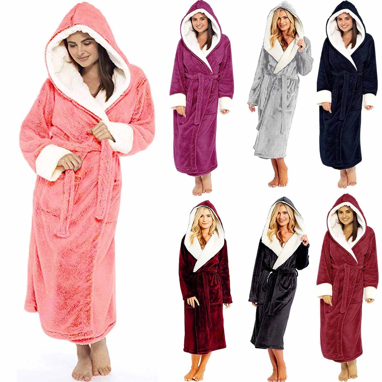Women'S Bathrobe Nightgown With Belt