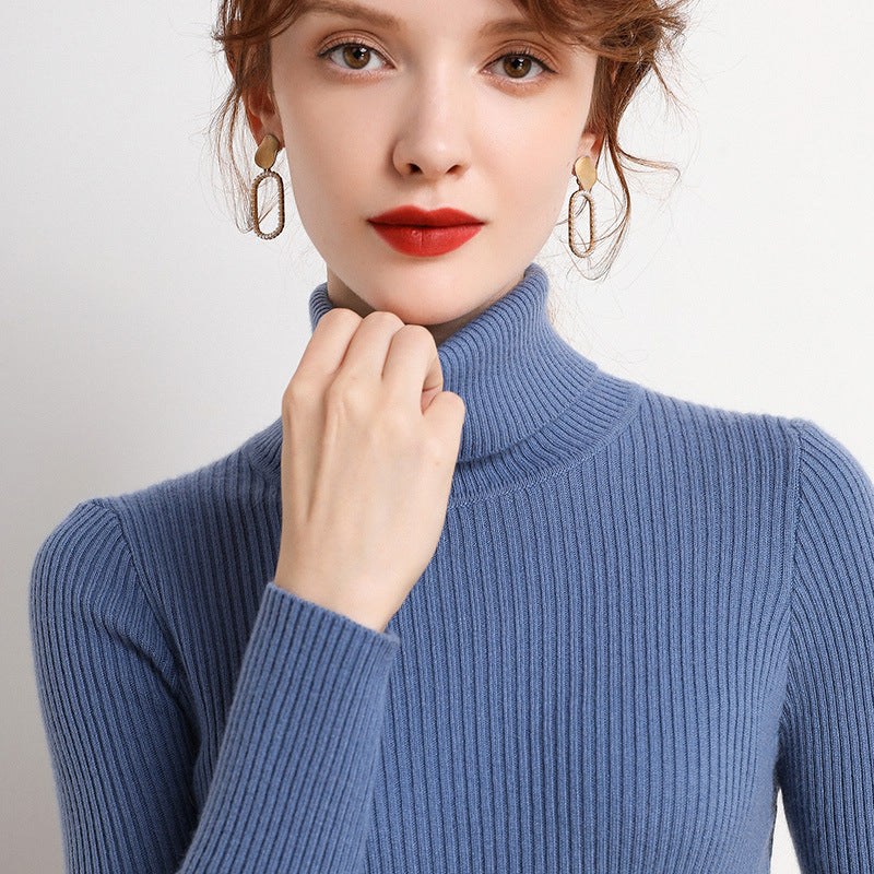 Sweater Women'S Turtleneck Pullover Slim Bottoming Shirt