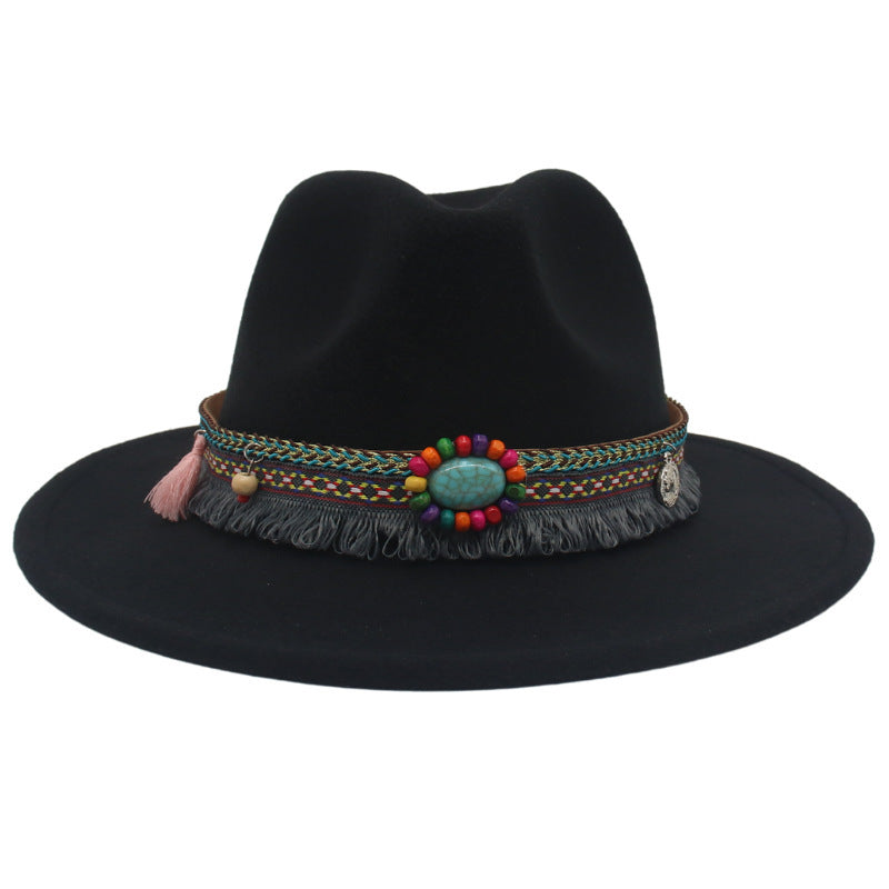 Ethnic Style Western Cowboy Hat Gem Accessories