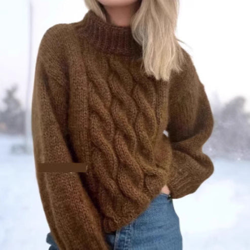 European And American Women'S Turtleneck Pullover Thick