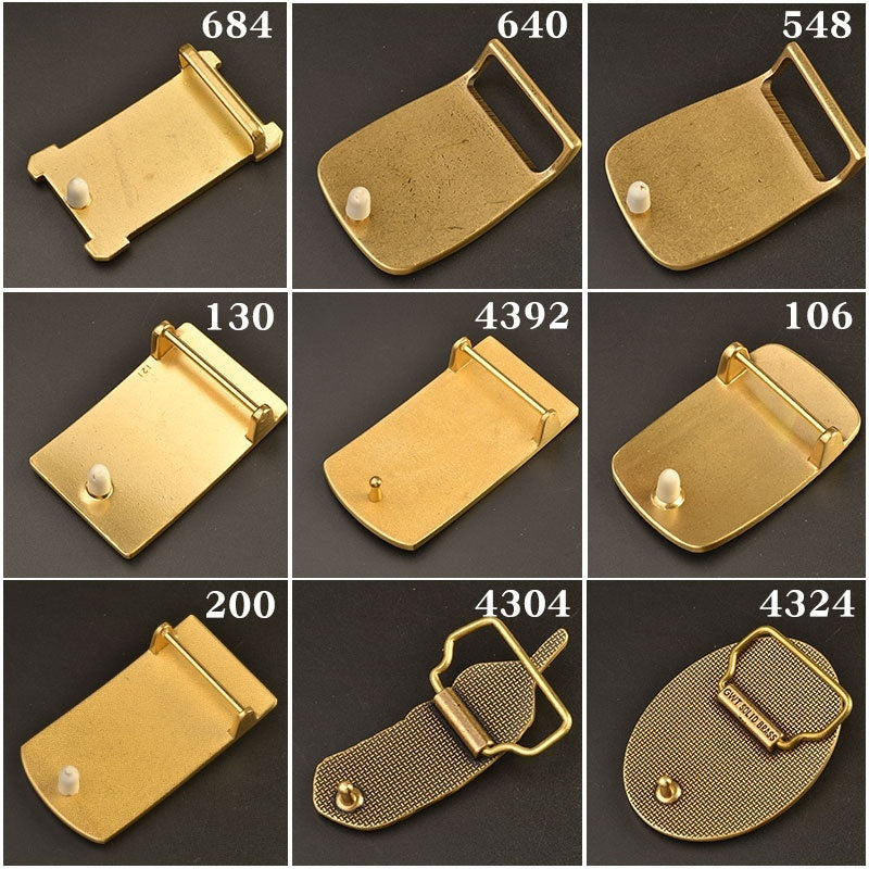 Pure Brass Belt Buckle Outer Wear Smooth