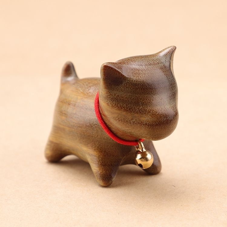 Sandalwood Kitten Ornaments Cute Hippo Mini Wooden