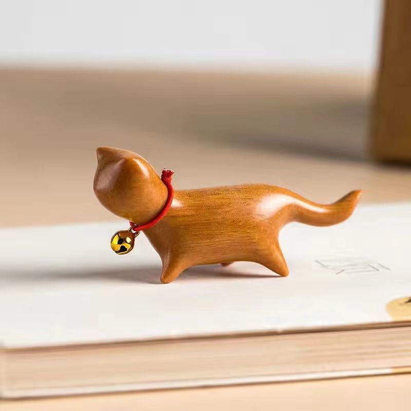 Sandalwood Kitten Ornaments Cute Hippo Mini Wooden