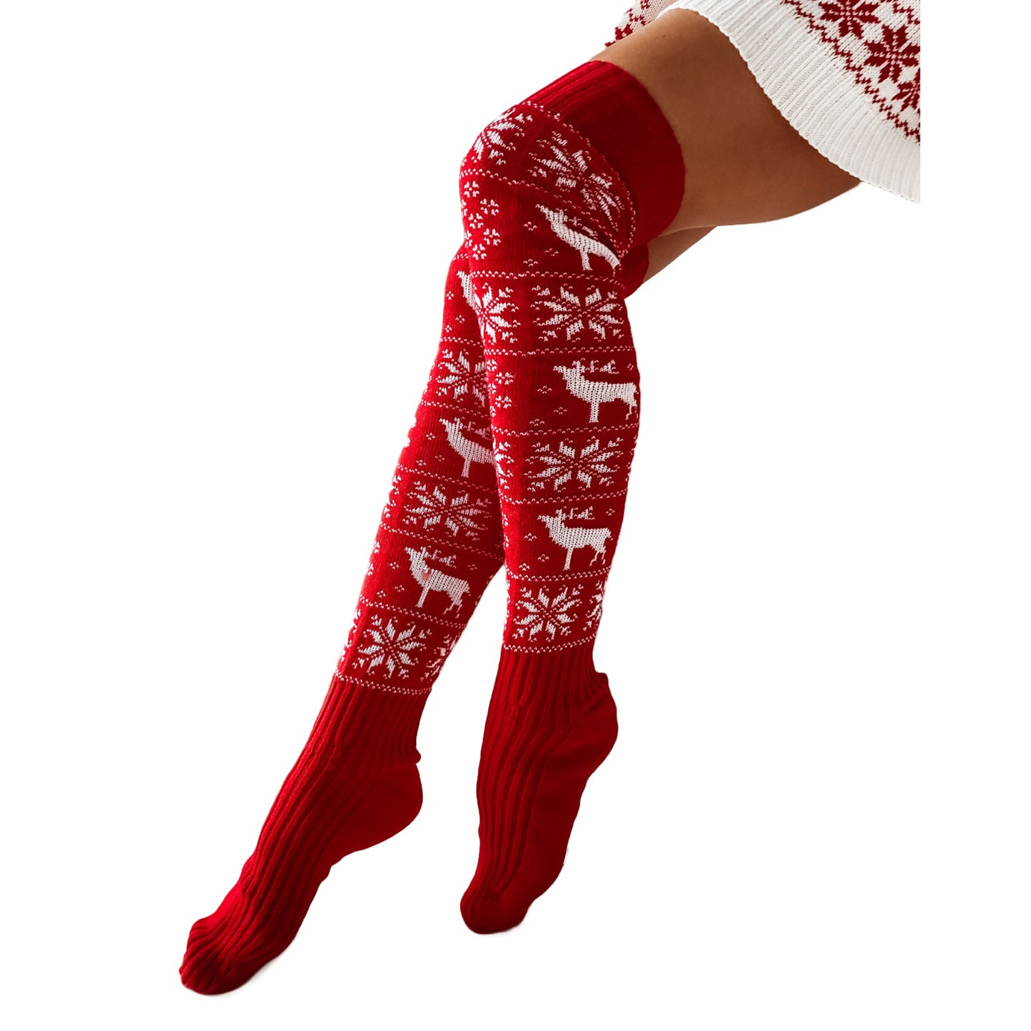 Women Socks Christmas Women Knitted Cotton Woolen