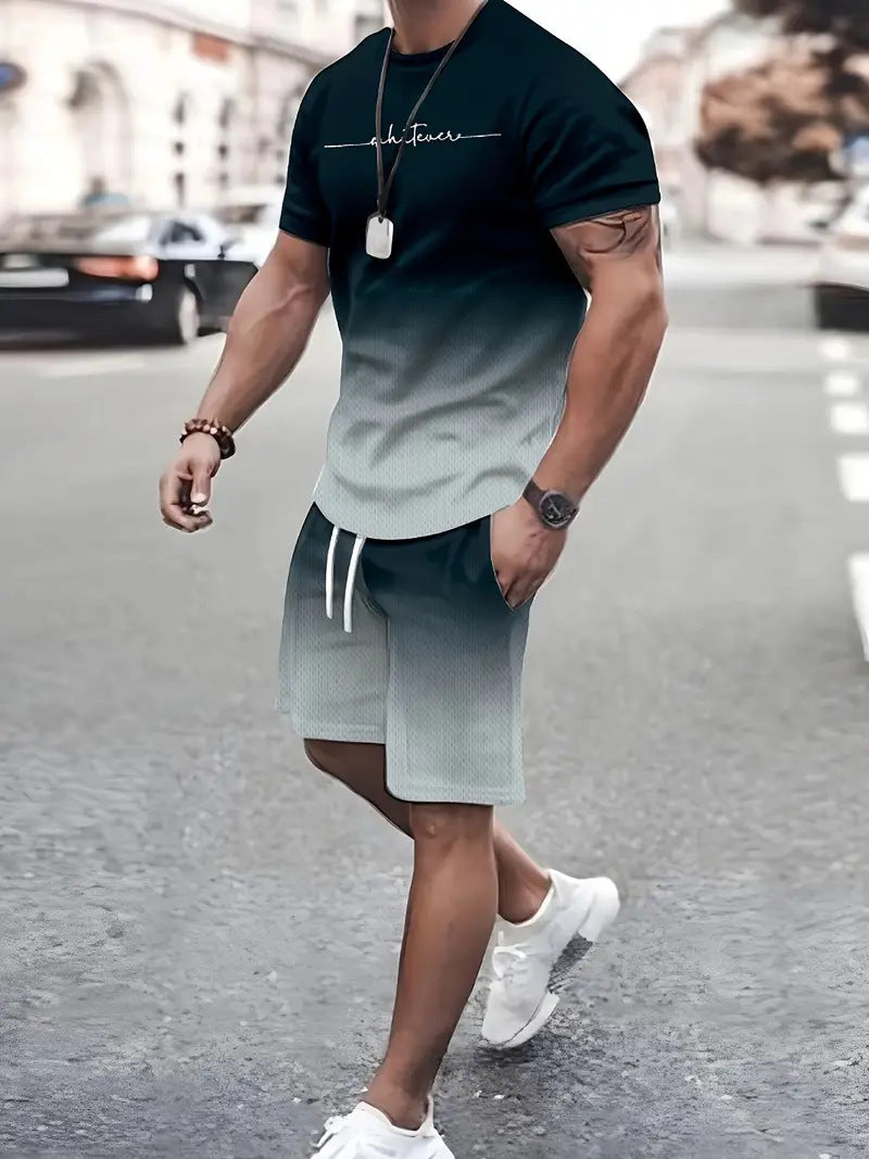 3D Digital Print Summer Short Sleeve Shorts