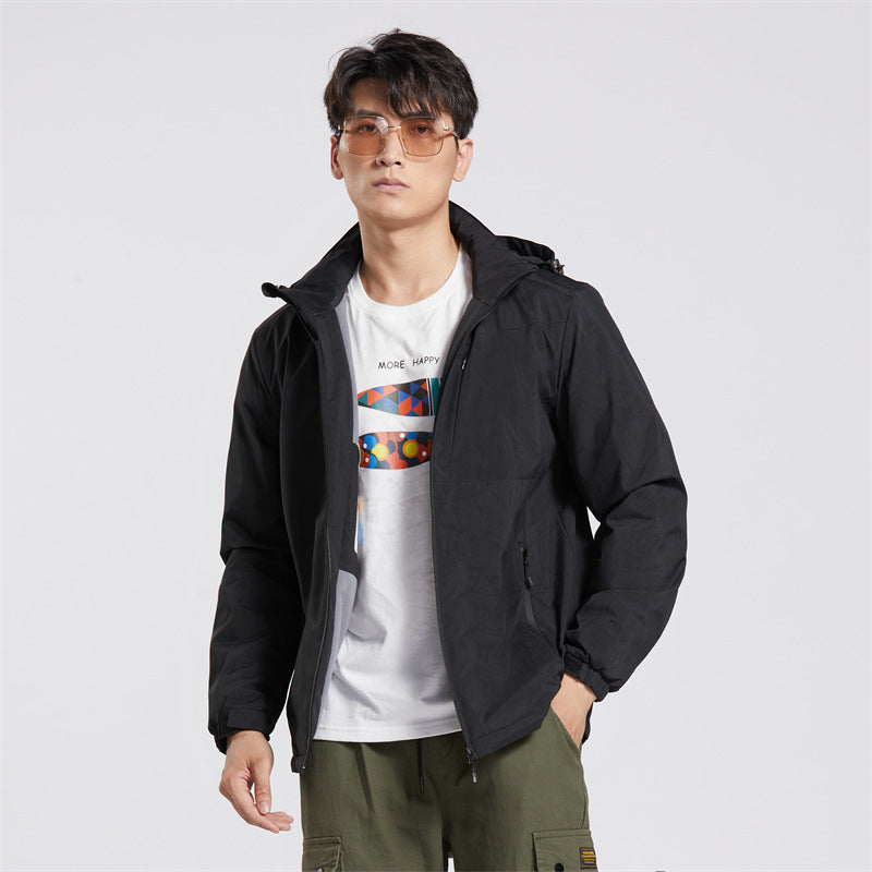 Couple Single-Layer Jacket Windproof Sports Fleece-Lined Padded
