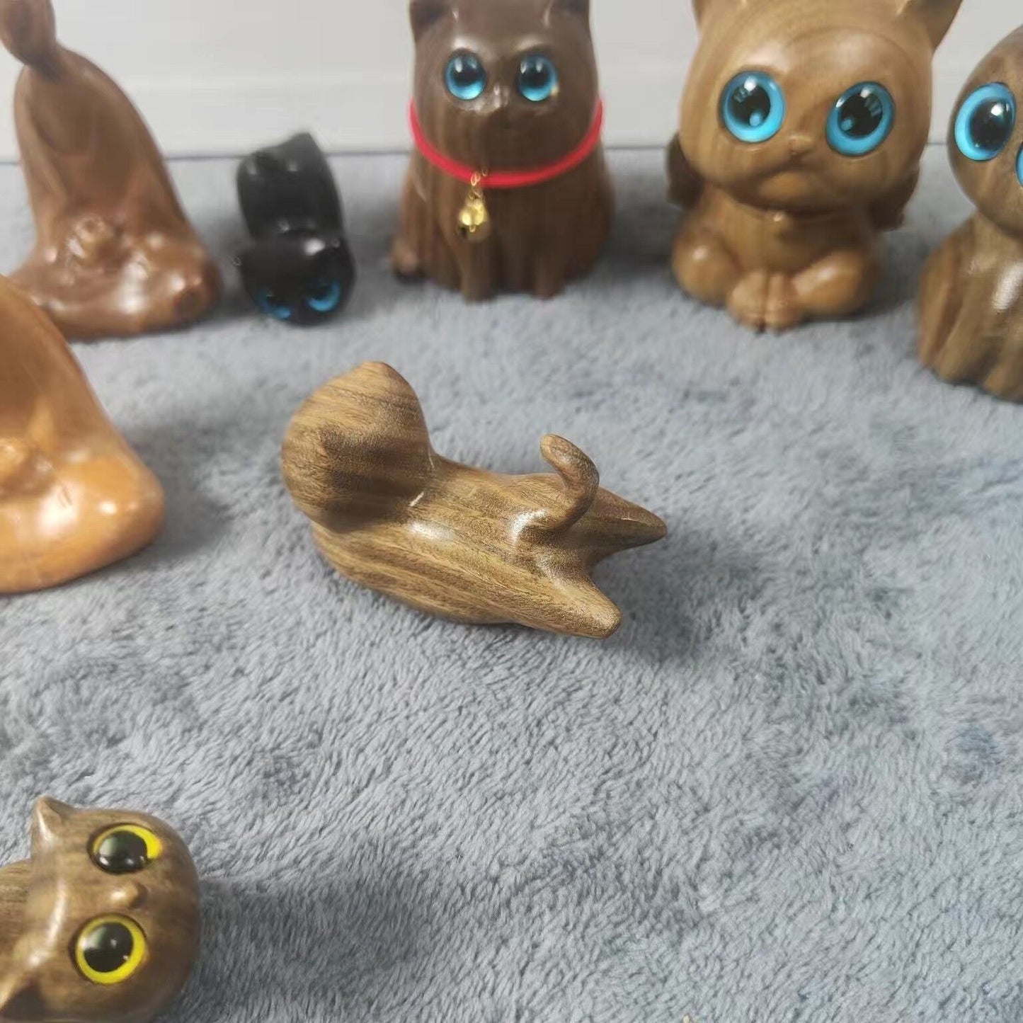 Sandalwood Kitten Ornaments Cute Hippo Mini Wooden