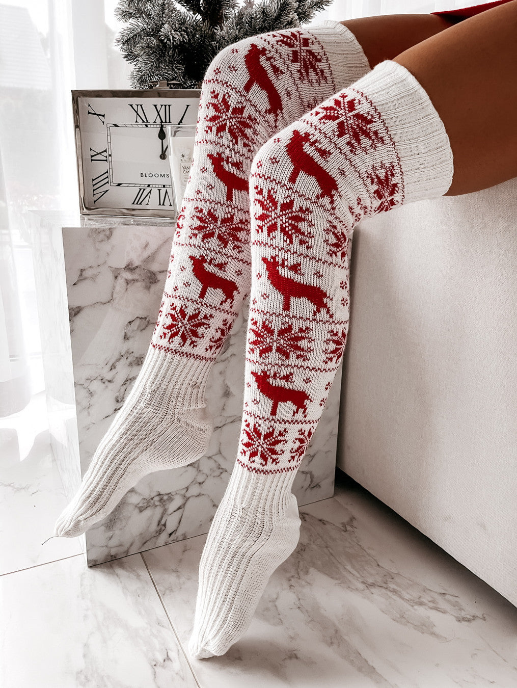 Women Socks Christmas Women Knitted Cotton Woolen