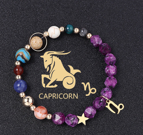 Twelve Constellations Bracelets Natural Stone Hemp Stone