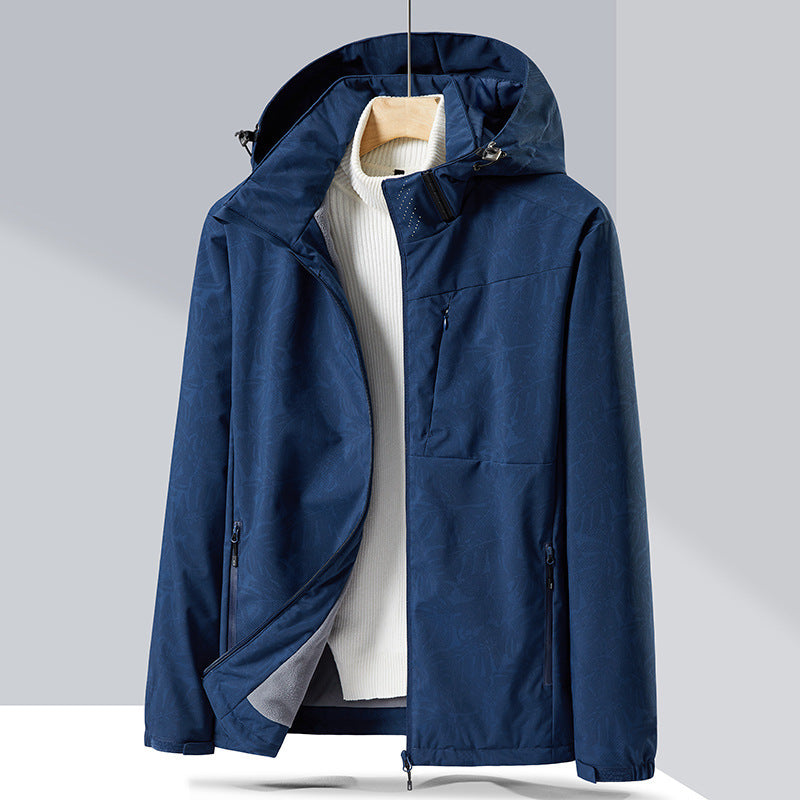 Couple Single-Layer Jacket Windproof Sports Fleece-Lined Padded