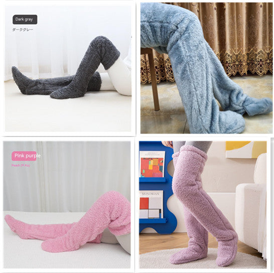 Over Knee High Fuzzy Socks Cold Leg