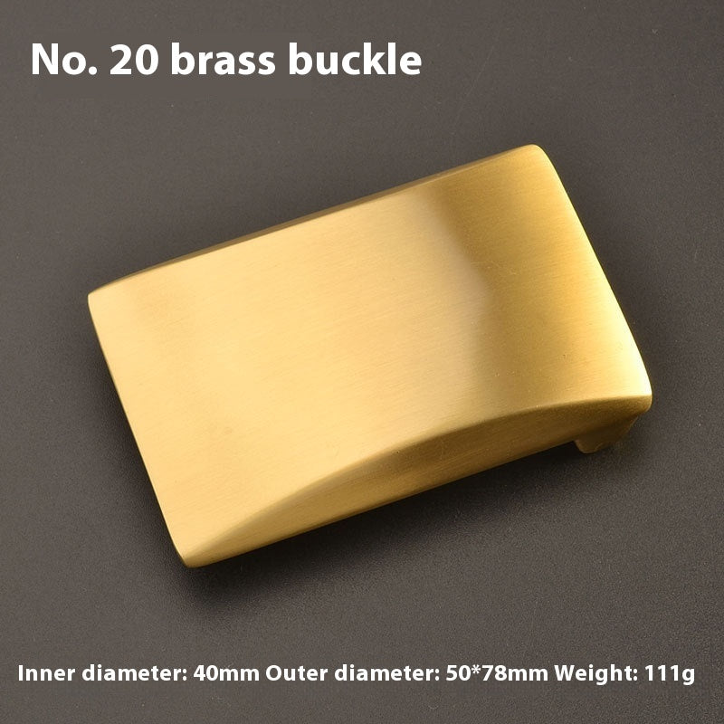 Pure Brass Belt Buckle Outer Wear Smooth