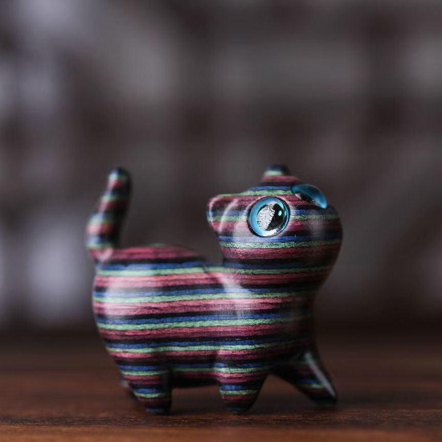 Sandalwood Kitten Ornaments Cute Hippo Mini Wooden