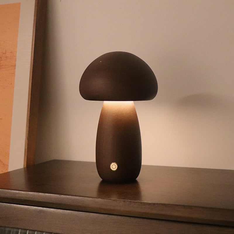 Ins Wooden Cute Mushroom Led Night Light