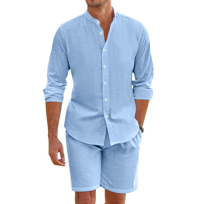 Summer Short Shirt Suit Lapel Button Down