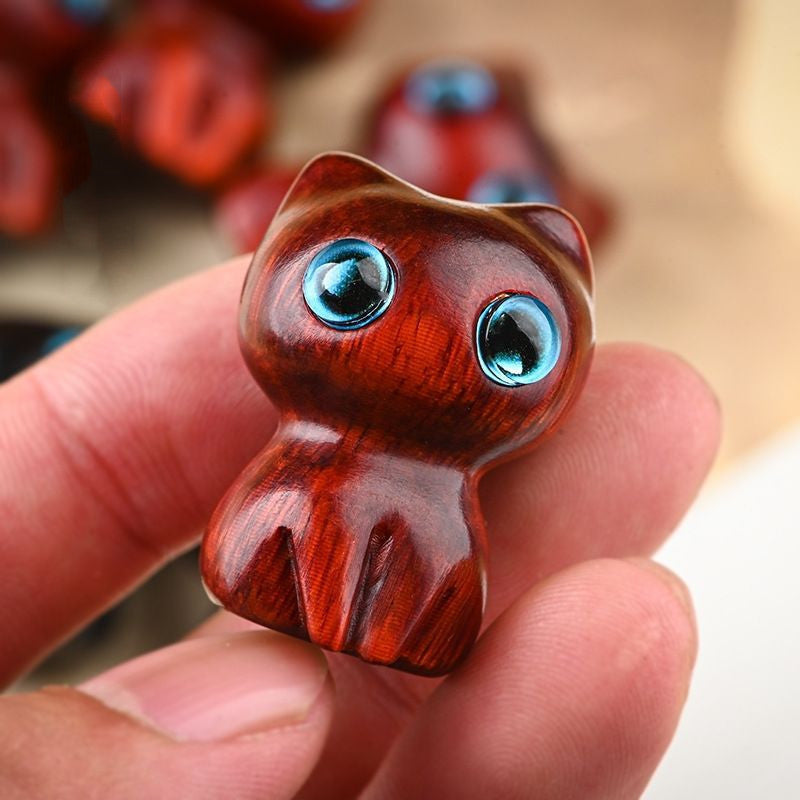 Sandalwood Kitten Ornaments Cute Hippo Mini Wooden