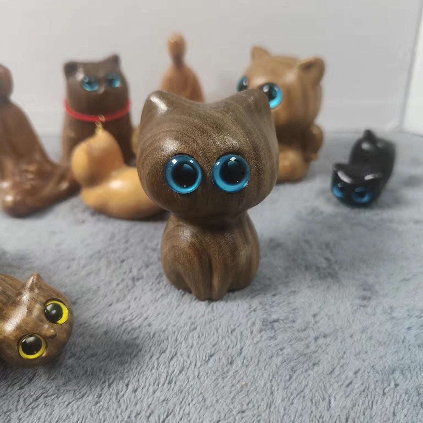 Sandalwood Kitten Ornaments Cute Hippo Mini Wooden