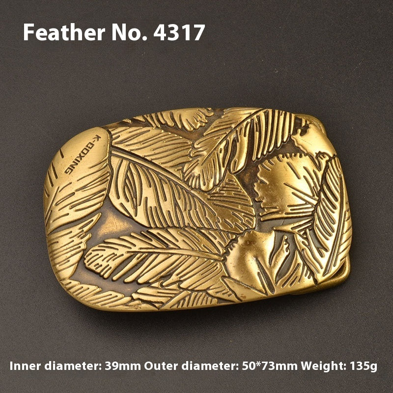 Pure Brass Belt Buckle Outer Wear Smooth