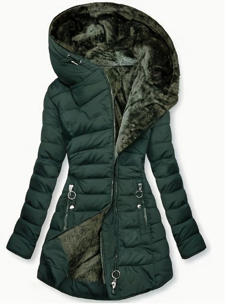 Zip-Up Hoodie Puffy Coat