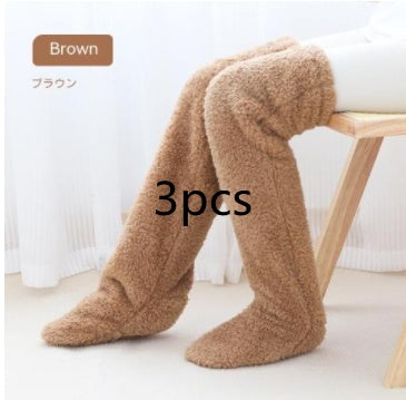 Over Knee High Fuzzy Socks Cold Leg