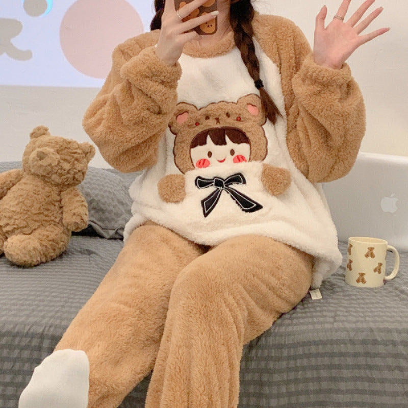 パジャマ レディース コーラルフリース 厚手