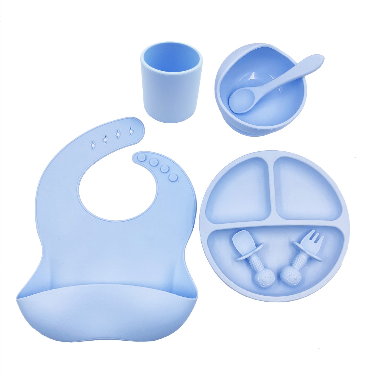 Baby Cutlery Set Silicone Bib Silicone Cup