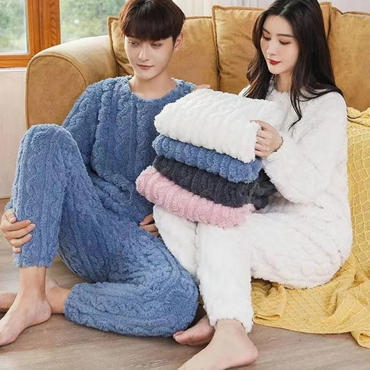 Pajamas Sets Homewear Solid Color Loose Thickened