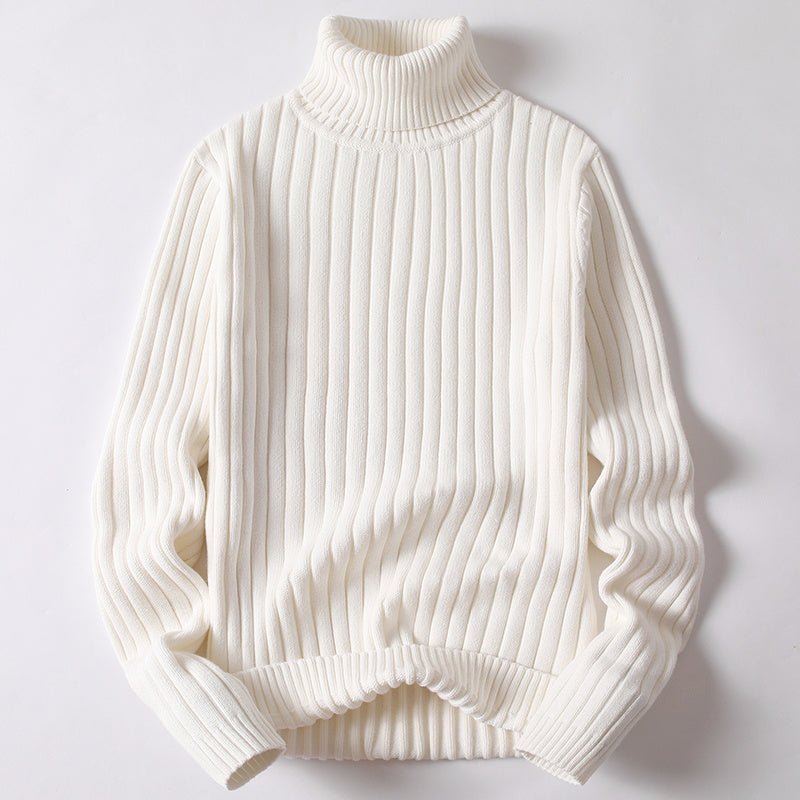 Turtleneck Sweater Men Women Ins Solid Striped