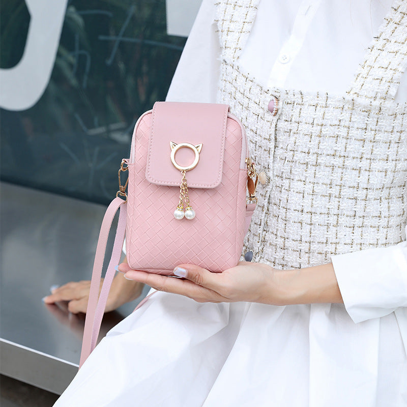 Mobile Phone Bags Woven Pearl Tassel Cover