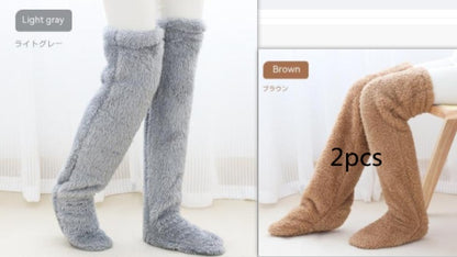 Over Knee High Fuzzy Socks Cold Leg