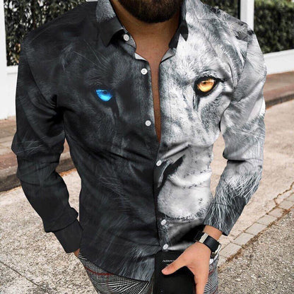 Men'S Fashionable Versatile Printed Casual Shirt