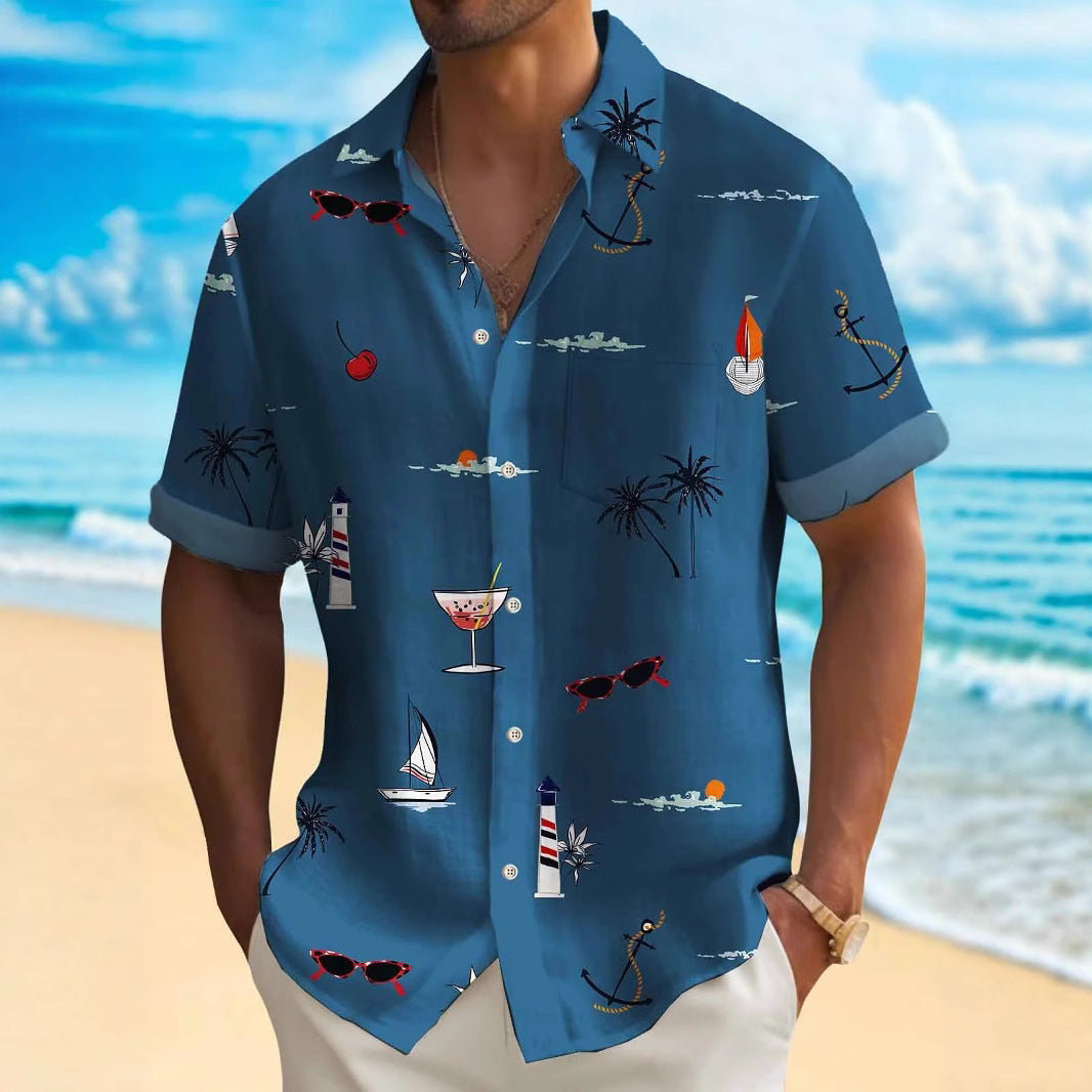 Men'S Hawaiian Digital Printing Shirt