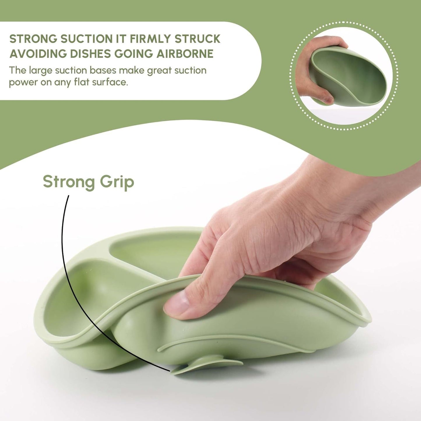 Siiicone Baby Feeding Set With Suction, 10