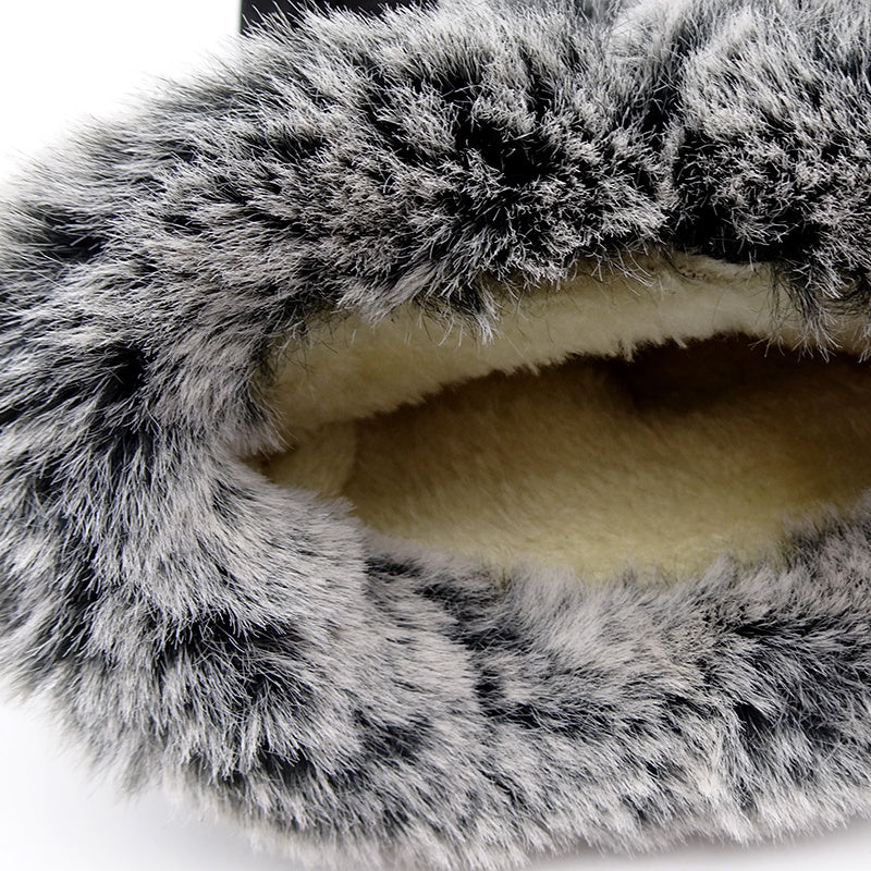 Snow Boots Mid-Calf Faux Fur Plush Boots