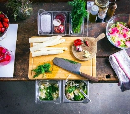 Vegetable Kitchen Cutting Board With Trays Storage