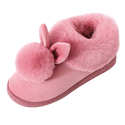 Autumn Cotton Slippers Fur Rabbit Home Warm