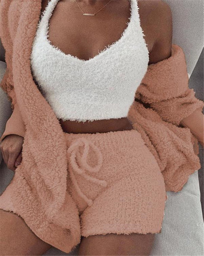 3Pcs Womens Clothing Long Sleeve Crop Tank