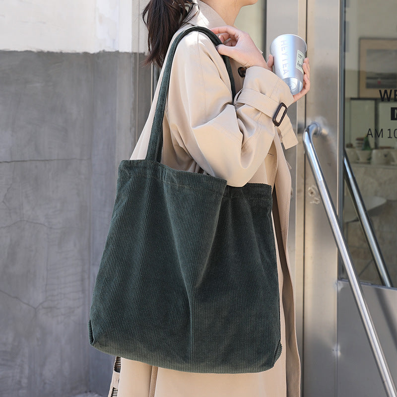 Corduroy Shoulder Bags Fall Handbags Shopping Bags