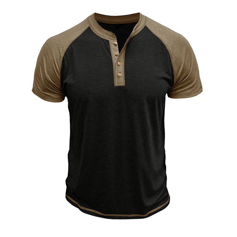 Men'S Short Sleeve European And American Color
